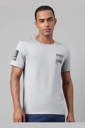 Alcis Typography Printed Anti-Static Dry Tech Slim Fit Sports T-shirt
