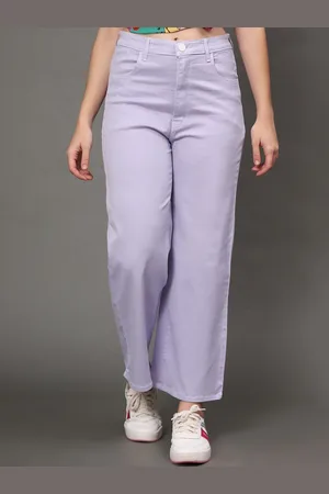 AngelFab Women High-Rise Clean Look Cotton Relaxed Fit Jeans