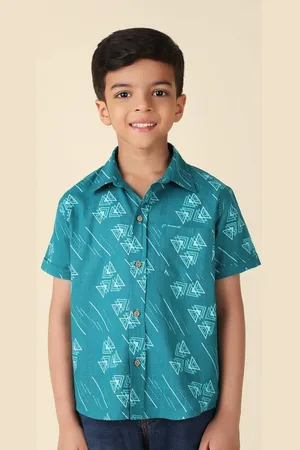Fabindia Boys Geometric Printed Cotton Casual Shirt