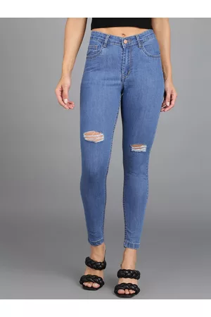 URBANO Women Skinny Fit Mildly Distressed Stretchable Ripped Jeans