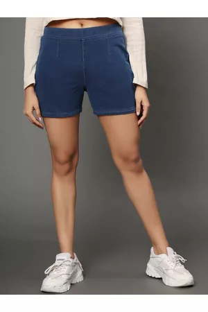 AngelFab Women High-Rise Denim Shorts