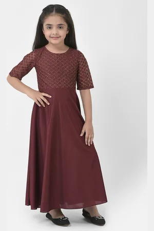Eavan Girls Print Fit & Flare Maxi Dress