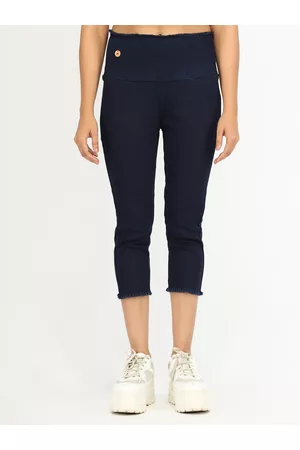 AngelFab Women Regular Fit Cotton Denim Capris