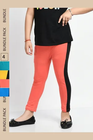 IndiWeaves Girls Pack Of 4 Colourblocked Pure Cotton Capris