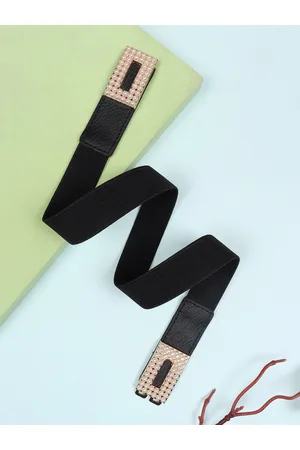Berrylush Women PU Stretchable Belt With Interlock