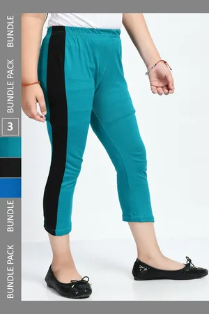 IndiWeaves Girls Pack of 3 Mid-Rise Cotton Capris