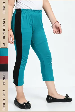 IndiWeaves Girls Pack Of 4 Pure Cotton Capris