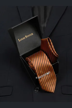 LOUIS STITCH Men Italian Silk Necktie Accessory Gift Set