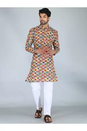 FUBAR Ethnic Motif Printed Cotton Kurta