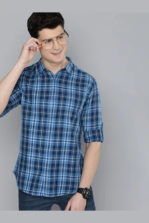 HERE&NOW Men Slim Fit Tartan Checks Opaque Casual Shirt With Chest Pocket
