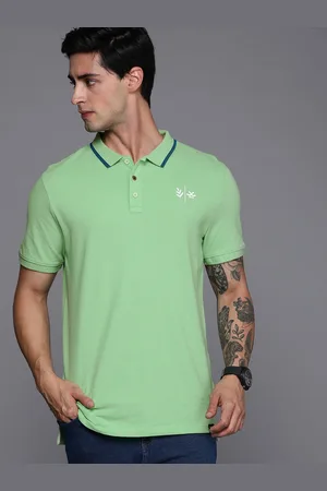 WROGN Men Polo Collar Pure Cotton Slim Fit T-shirt