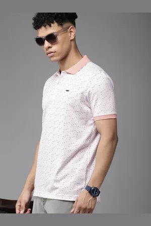 Park Avenue Men Geometric Print Polo Collar Slim Fit T-shirt
