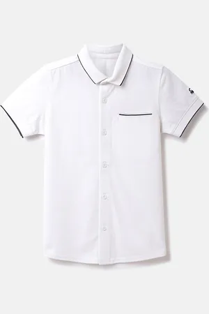Benetton Boys Spread Collar Cotton Shirt