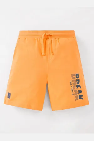 edheads Boys Mid-Rise Typography Printed Knitted Cotton Shorts