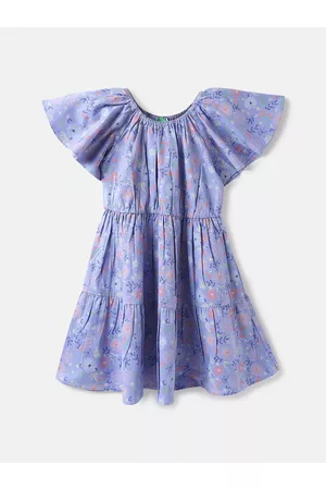 Benetton Girls Floral Fit & Flare Dress