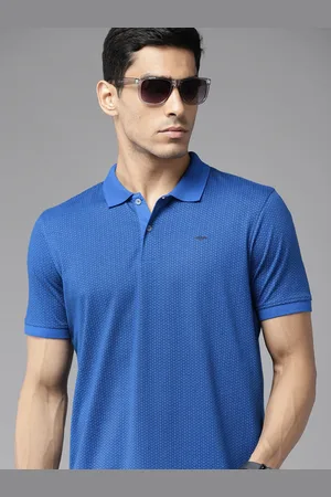 Park Avenue Men Print Polo Collar Slim Fit T-shirt