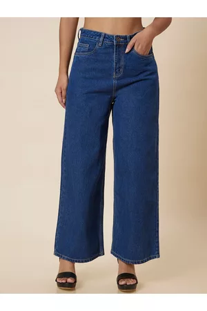 Globus Women Blue Mid-Rise Wide Leg Fit Light Fade Jeans