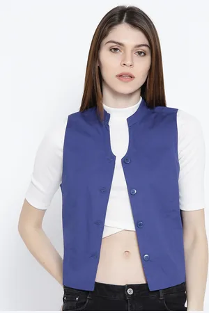 Ayaany Blue Pure Cotton Waistcoat