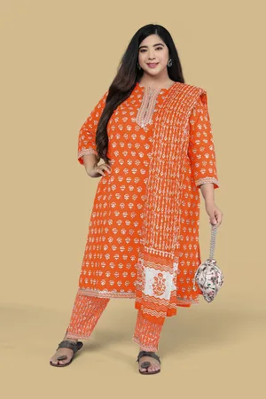 Mirchi Fashion Plus Women Printed Gotta Patti Pure Cotton Kurta with Trousers & Dupatta