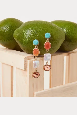 Accessorize London Women Eclectic Long Drop Earrings