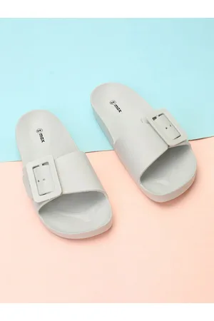 Max Collection Women Open Toe Sliders With Buckles
