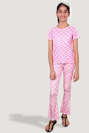 Googo Gaaga Girls Printed Pure Cotton T-shirt with Trousers