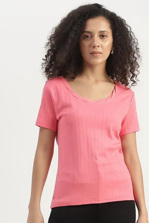 Benetton Regular Fit Round Neck Ribbed Cotton Top