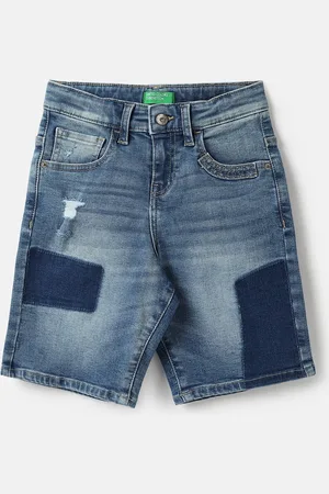 Benetton Boys Washed Cotton Denim Shorts