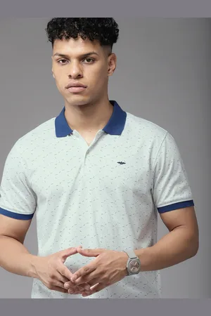 Park Avenue Men Geometric Print Polo Collar Slim Fit T-shirt