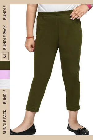 IndiWeaves Girls Pack of 3 Mid-Rise Cotton Capris