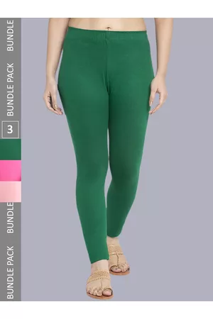 GRACIT Women Pack Of 3 Ankle-Length Cotton Lycra Leggings