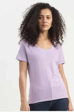 Benetton Regular Fit Round Neck Ribbed Cotton Top