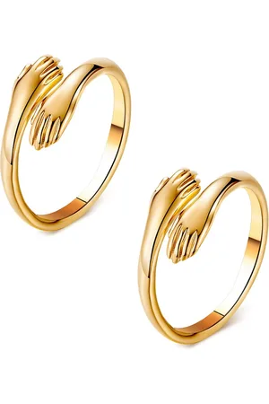 Vembley Set of 2 Adjustable Hug Couple Finger Rings