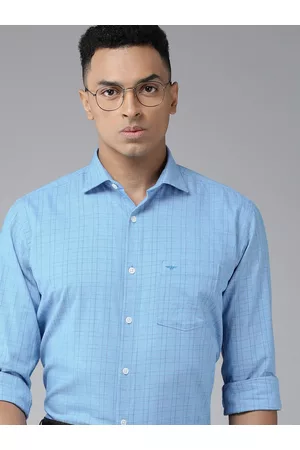 Park Avenue Tartan Checked Slim Fit Pure Cotton Formal Shirt