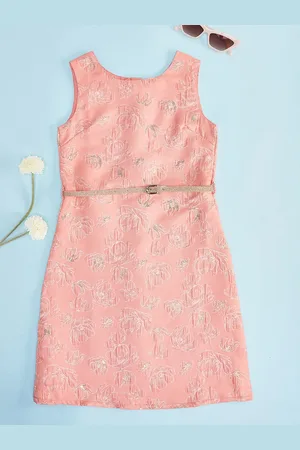 Pantaloons Girls Floral Printed Cotton A-Line Dress With Belt