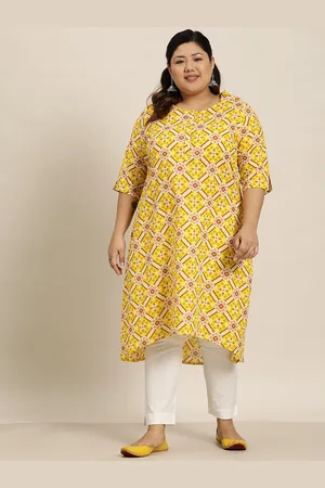 Sztori Plus Size Pure Cotton Ethnic Motifs Print Kurta