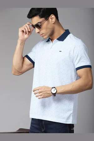 Park Avenue Men Geometric Print Polo Collar Slim Fit T-shirt