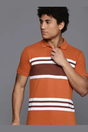 Louis Philippe Louis Philippe Ath Work Men Striped Polo Collar T-shirt