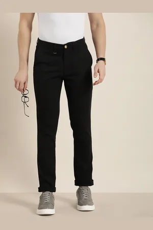 Invictus Men Solid Slim Fit Mid-Rise Casual Trousers