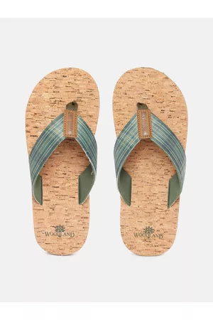 Woodland Men Striped Thong Flip-Flops