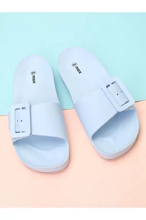 Max Collection Women Open Toe Sliders With Buckles