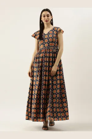 Ethnovog Women Multicoloured Made To Measure Printed Maxi Dress