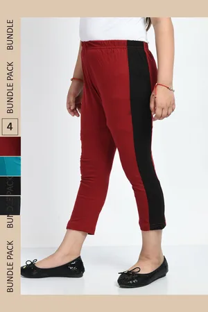 IndiWeaves Girls Pack of 4 Mid-Rise Cotton Capris