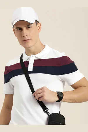 Invictus Men Striped Polo Collar T-shirt