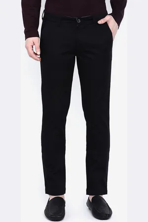 Giordano Men Black Smart Slim Fit Solid Regular Trousers