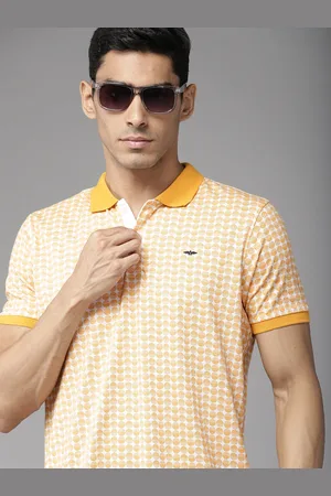 Park Avenue Men Geometric Print Polo Collar Slim Fit T-shirt