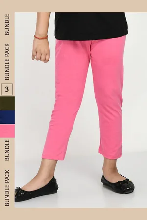 IndiWeaves Girls Pack Of 3 Pure Cotton Capris