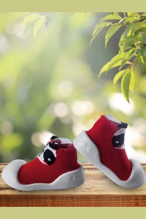 Baby Moo Unisex Kids Red Colourblocked Sneakers