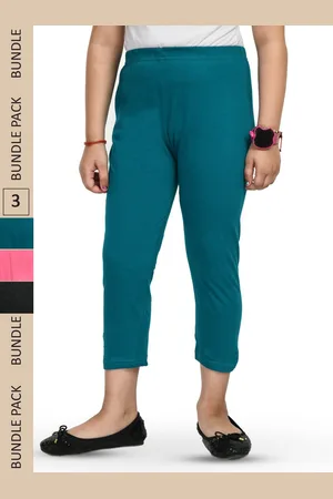 IndiWeaves Girls Pack Of 4 Pure Cotton Capris