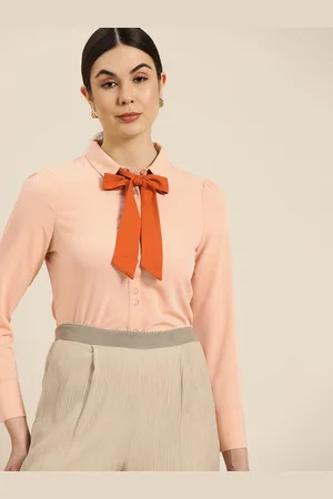 Invictus Women Peach Solid Formal Shirt